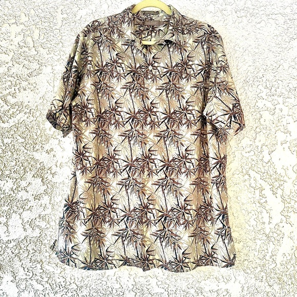 Mens size Large Tall Aloha Button Down Shirt Tropical - Picture 1 of 7